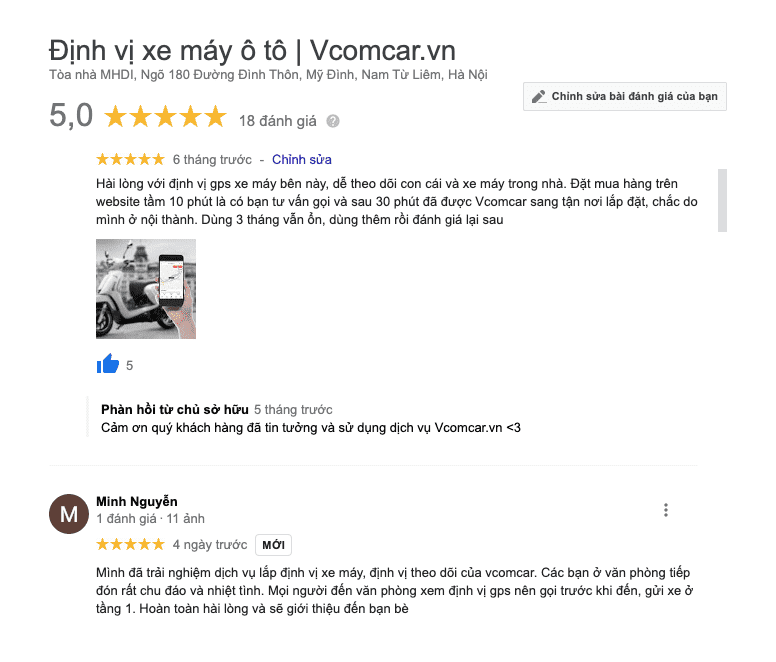 Khách hàng hài lòng khi mua sắm tại vcomcar