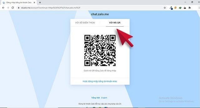 Tải zalo và đăng nhập bằng mã QR