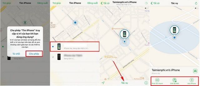 Thông tin vị trí tìm kiếm qua số điện thoại bằng Find my iPhone