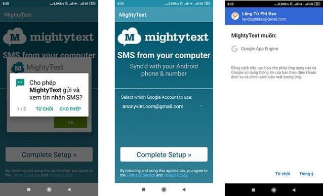 Cấp quyền truy cập cho ứng dụng