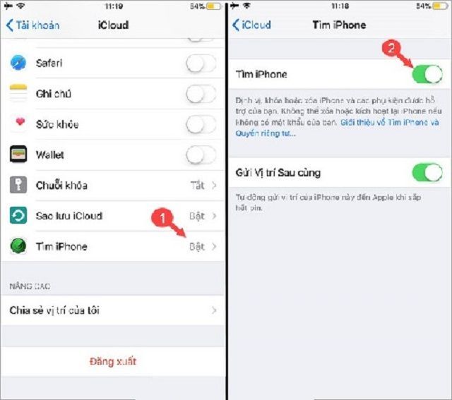 Đăng nhập thành công iCloud