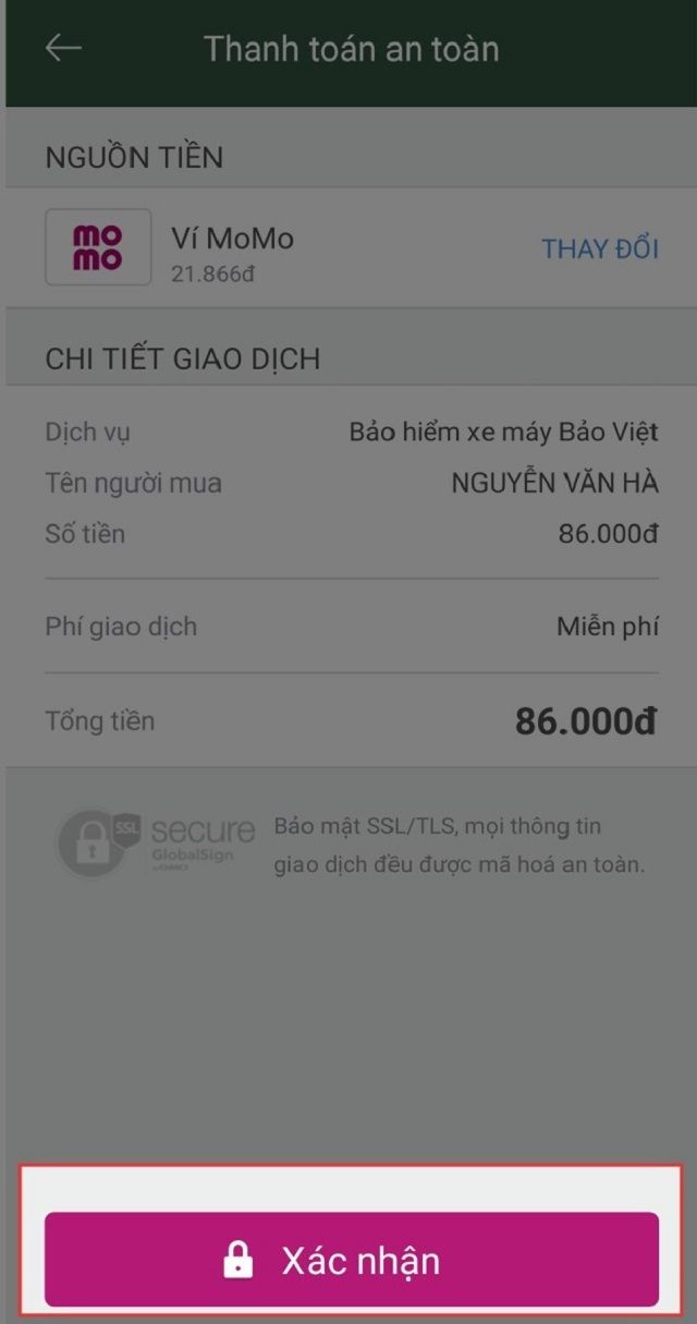Quy định bảo hiểm xe máy: Hướng dẫn mua online bảo hiểm xe máy 41 Thanh toán hóa đơn để kết thúc mua bảo hiểm xe máy