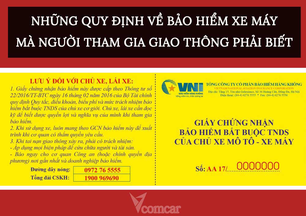 Quy định bảo hiểm xe máy: Hướng dẫn mua online bảo hiểm xe máy 35 Những quy định về bảo hiểm xe máy mà người tham gia giao thông phải biết