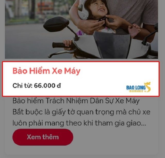 Quy định bảo hiểm xe máy: Hướng dẫn mua online bảo hiểm xe máy 45 Bước 4 chọn “bảo hiểm xe máy”
